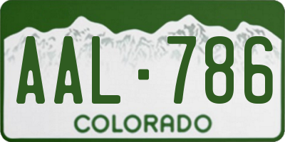 CO license plate AAL786