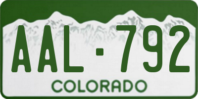 CO license plate AAL792