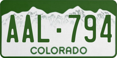 CO license plate AAL794