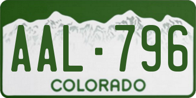 CO license plate AAL796