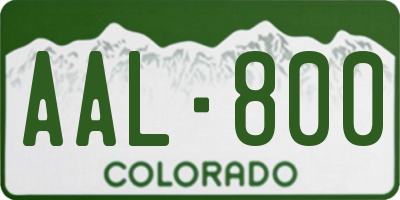 CO license plate AAL800