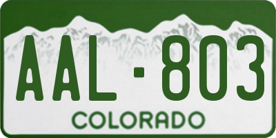 CO license plate AAL803