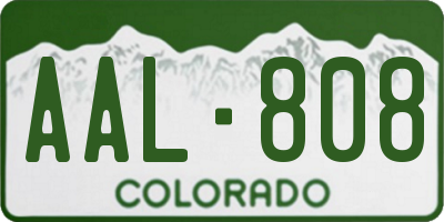 CO license plate AAL808