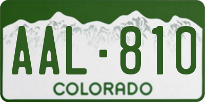CO license plate AAL810