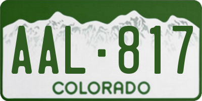 CO license plate AAL817