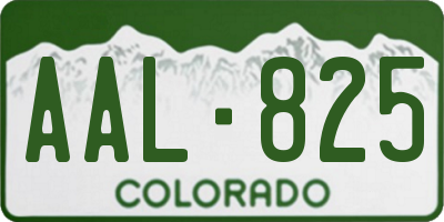 CO license plate AAL825