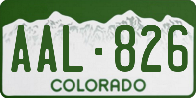 CO license plate AAL826