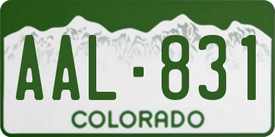 CO license plate AAL831