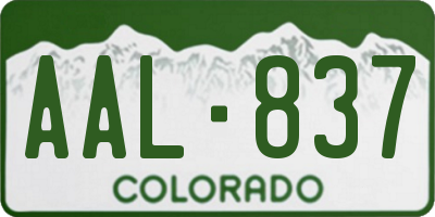CO license plate AAL837
