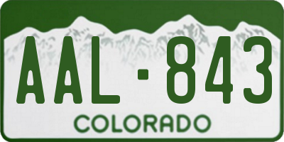 CO license plate AAL843