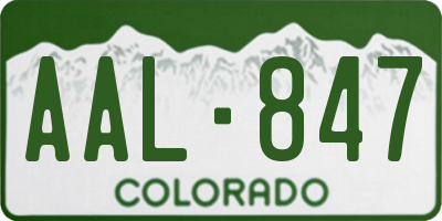 CO license plate AAL847