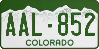 CO license plate AAL852
