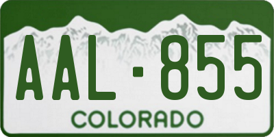CO license plate AAL855