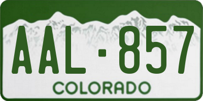 CO license plate AAL857