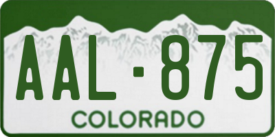 CO license plate AAL875