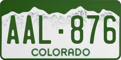 CO license plate AAL876