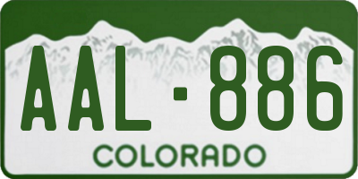 CO license plate AAL886