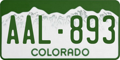 CO license plate AAL893