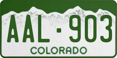 CO license plate AAL903