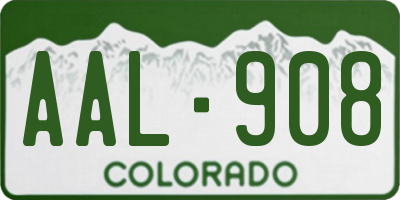 CO license plate AAL908