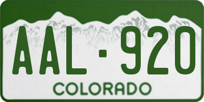 CO license plate AAL920