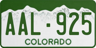 CO license plate AAL925