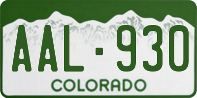 CO license plate AAL930