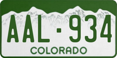 CO license plate AAL934
