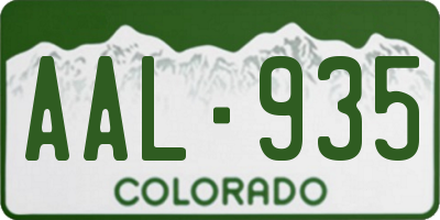 CO license plate AAL935