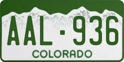CO license plate AAL936