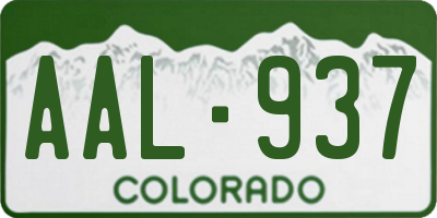 CO license plate AAL937