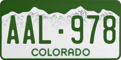 CO license plate AAL978