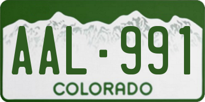 CO license plate AAL991