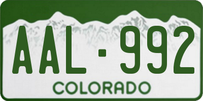 CO license plate AAL992