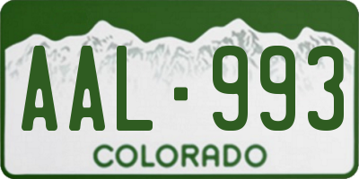 CO license plate AAL993