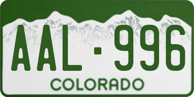 CO license plate AAL996