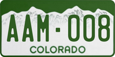 CO license plate AAM008