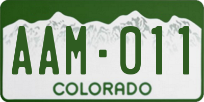CO license plate AAM011