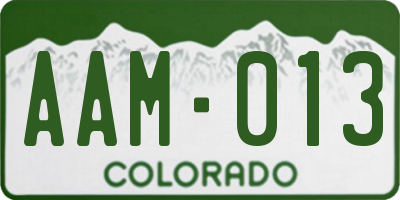 CO license plate AAM013