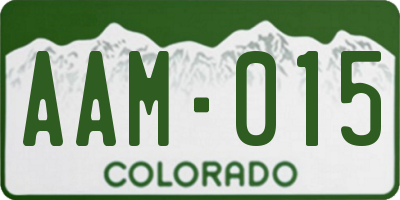 CO license plate AAM015
