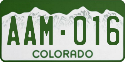 CO license plate AAM016