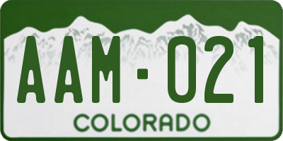 CO license plate AAM021
