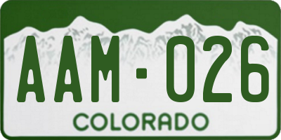 CO license plate AAM026