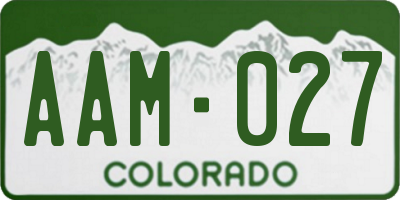 CO license plate AAM027