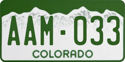 CO license plate AAM033