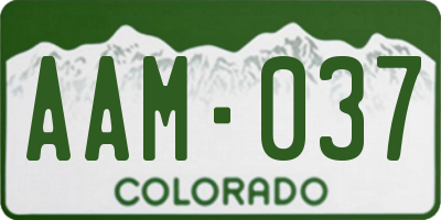 CO license plate AAM037