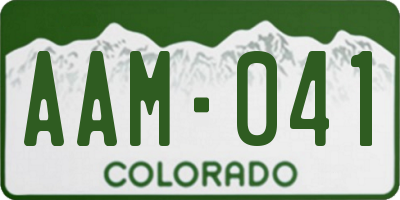 CO license plate AAM041