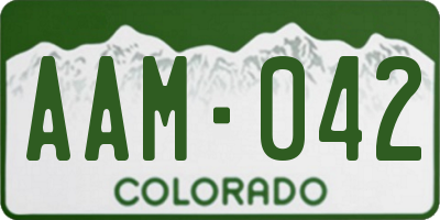 CO license plate AAM042