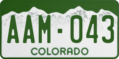 CO license plate AAM043