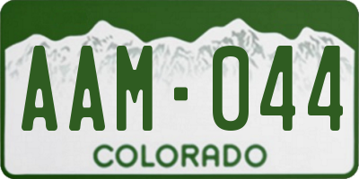 CO license plate AAM044